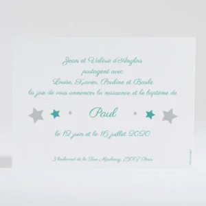 Faire-part de naissance Etoiles chic*Faire-part Elégant Discount