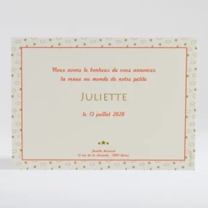 Faire-part de naissance Etoiles dorees*Faire-part Elégant Outlet
