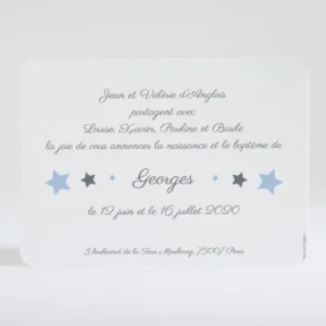 Faire-part de naissance Etoiles chic*Faire-part Elégant Discount