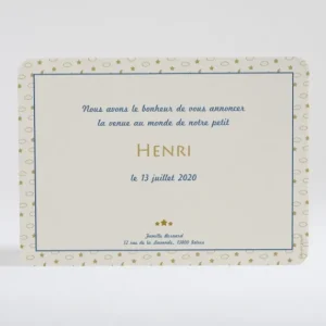 Faire-part de naissance Etoiles dorees*Faire-part Elégant Outlet