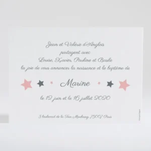 Faire-part de naissance Etoiles chic*Faire-part Elégant Discount