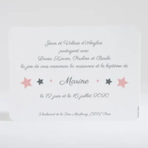 Faire-part de naissance Etoiles chic*Faire-part Elégant Discount