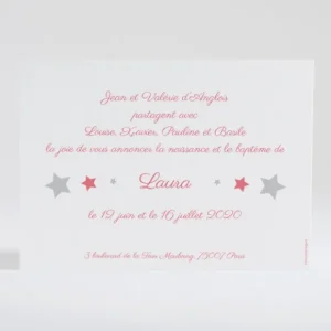 Faire-part de naissance Etoiles chic*Faire-part Elégant Discount