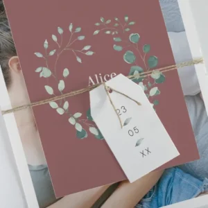 Faire-part de naissance Eucalyptus*Faire-part Elégant Online