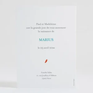 Faire-part de naissance Fanfare portrait garcon*Faire-part Elégant Discount