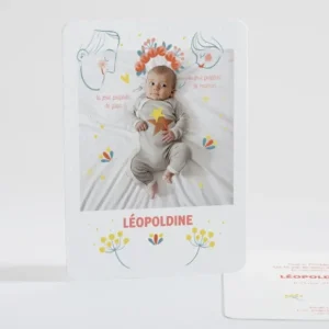 Faire-part de naissance Family love girl*Faire-part Elégant Discount