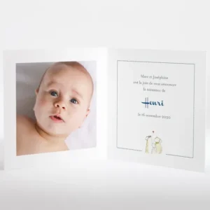 Faire-part de naissance Famille*Faire-part Elégant Discount