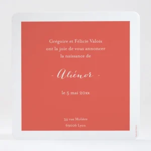 Faire-part de naissance Famille simple*Faire-part Elégant Online