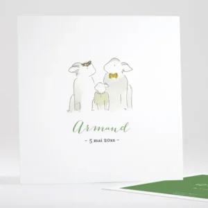 Faire-part de naissance Famille simple*Faire-part Elégant Online
