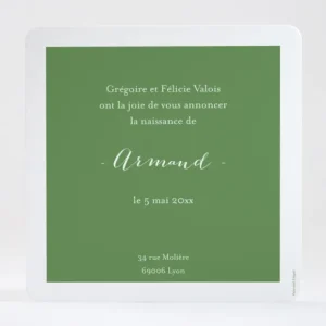 Faire-part de naissance Famille simple*Faire-part Elégant Online