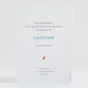 Faire-part de naissance Fanfare portrait fille*Faire-part Elégant Discount
