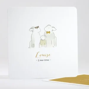 Faire-part de naissance Famille simple*Faire-part Elégant Online
