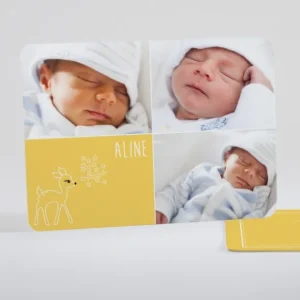 Faire-part de naissance Faon 3 photos*Faire-part Elégant Best