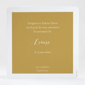 Faire-part de naissance Famille simple*Faire-part Elégant Online