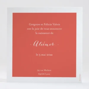 Faire-part de naissance Famille simple*Faire-part Elégant Online