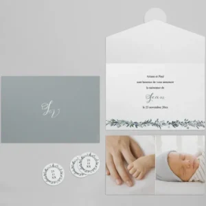 Faire-part de naissance Feston*Faire-part Elégant New