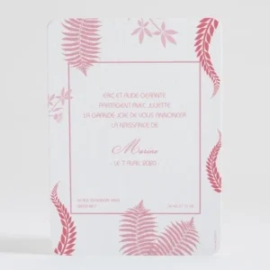 Faire-part de naissance Feuilles colorees*Faire-part Elégant Sale