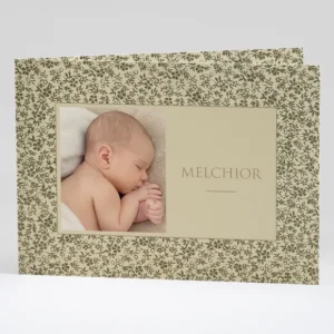 Faire-part de naissance Feuillage dore*Faire-part Elégant Online