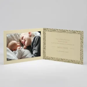 Faire-part de naissance Feuillage dore*Faire-part Elégant Online