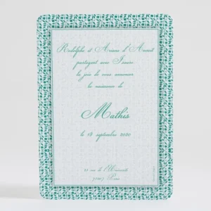 Faire-part de naissance Feuillage chic*Faire-part Elégant Clearance