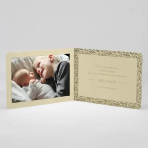 Faire-part de naissance Feuillage dore*Faire-part Elégant Online