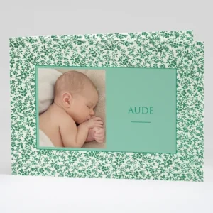 Faire-part de naissance Feuillage dore*Faire-part Elégant Online