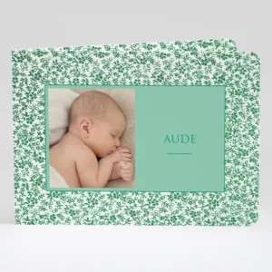 Faire-part de naissance Feuillage dore*Faire-part Elégant Online