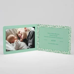 Faire-part de naissance Feuillage dore*Faire-part Elégant Online