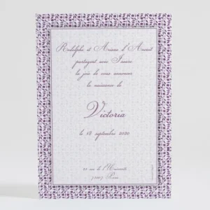 Faire-part de naissance Feuillage chic*Faire-part Elégant Clearance