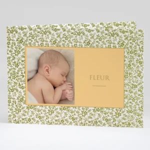 Faire-part de naissance Feuillage dore*Faire-part Elégant Online