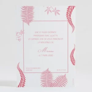 Faire-part de naissance Feuilles colorees*Faire-part Elégant Sale