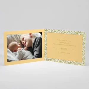 Faire-part de naissance Feuillage dore*Faire-part Elégant Online