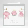 Faire-part de naissance Fil a linge chic Fille*Faire-part Elégant Best
