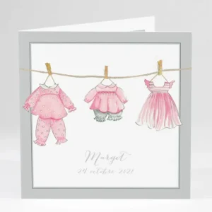 Faire-part de naissance Fil a linge chic Fille*Faire-part Elégant Best