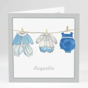 Faire-part de naissance Fil a linge chic Garcon*Faire-part Elégant Sale