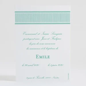 Faire-part de naissance Fines rayures jolis noeuds*Faire-part Elégant Best