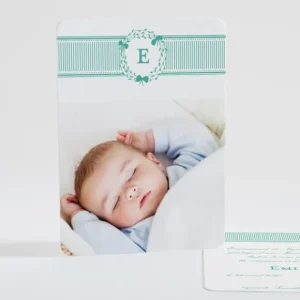 Faire-part de naissance Fines rayures jolis noeuds*Faire-part Elégant Best