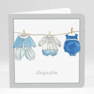Faire-part de naissance Fil a linge chic Garcon*Faire-part Elégant Sale