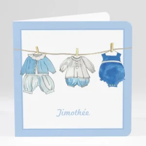 Faire-part de naissance Fil a linge chic Garcon*Faire-part Elégant Sale