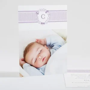 Faire-part de naissance Fines rayures jolis noeuds*Faire-part Elégant Best