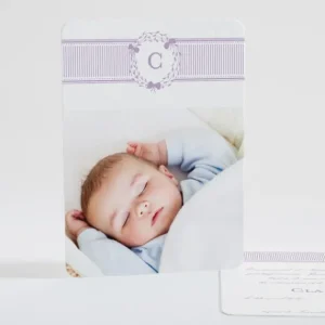 Faire-part de naissance Fines rayures jolis noeuds*Faire-part Elégant Best