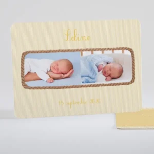 Faire-part de naissance Fine cordelette*Faire-part Elégant Clearance