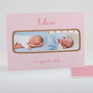 Faire-part de naissance Fine cordelette*Faire-part Elégant Clearance