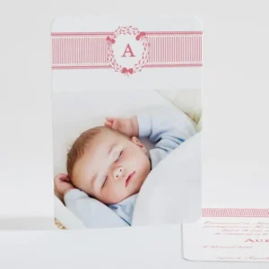 Faire-part de naissance Fines rayures jolis noeuds*Faire-part Elégant Best