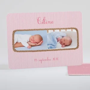 Faire-part de naissance Fine cordelette*Faire-part Elégant Clearance