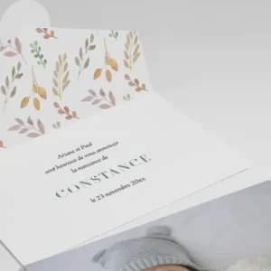 Faire-part de naissance Florissant*Faire-part Elégant New