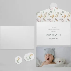 Faire-part de naissance Florissant*Faire-part Elégant New