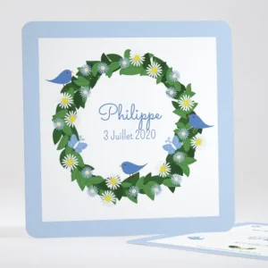 Faire-part de naissance Fleurs & animaux*Faire-part Elégant Hot