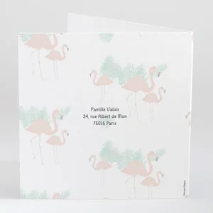 Faire-part de naissance Flamants*Faire-part Elégant New