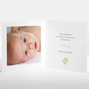 Faire-part de naissance Floraison*Faire-part Elégant Discount
